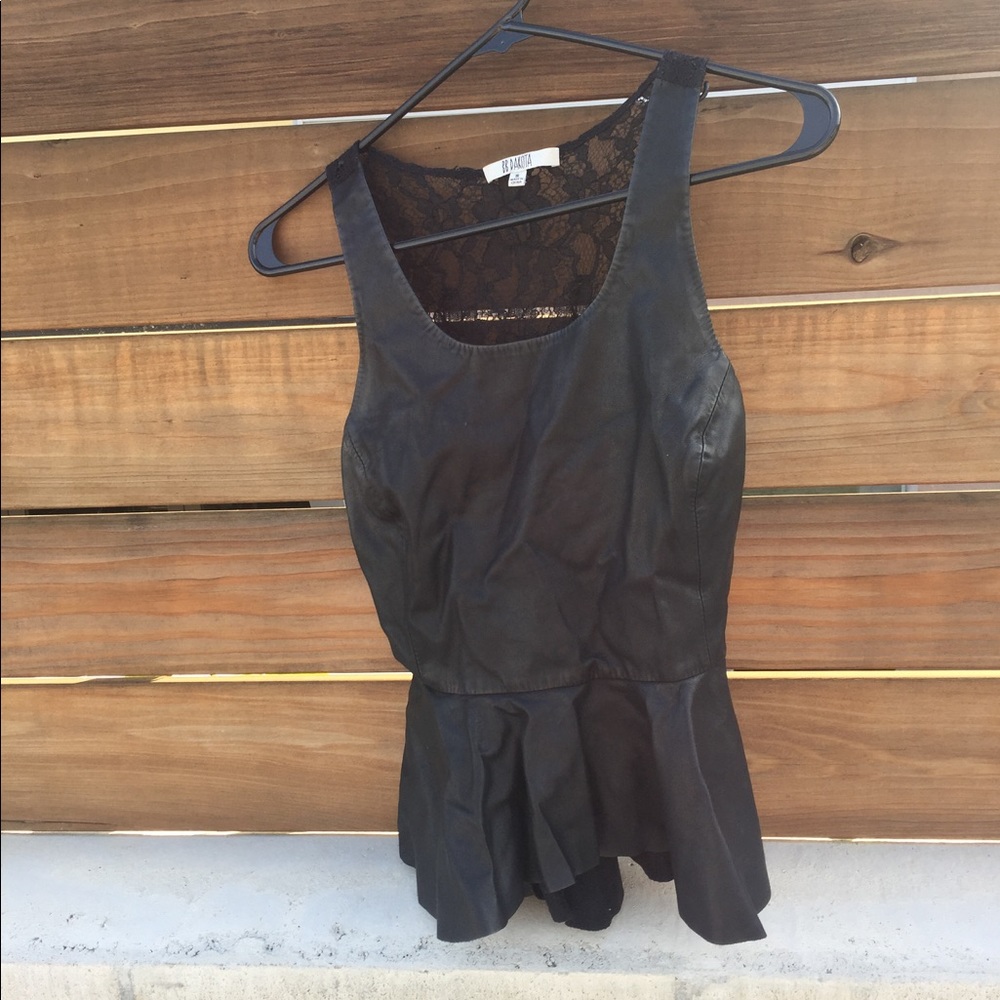 Women's Leather Lace top small